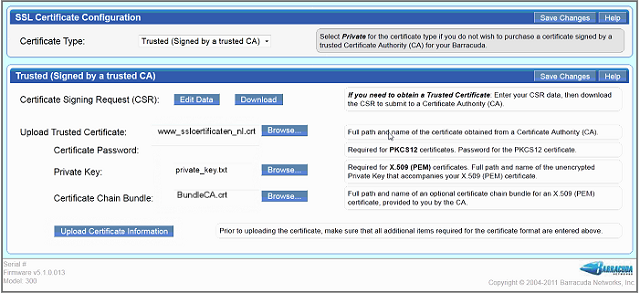 Barracuda Spam en Virus Firewall 300 v.5 - Aanmaken CSR