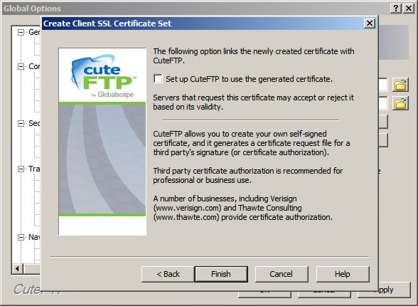 CuteFTP 9.x - Aanmaken CSR