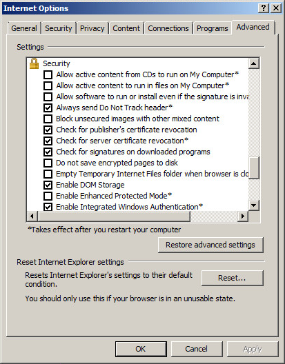 Internet Explorer - OCSP 