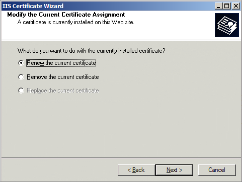 IIS 5 en 6 - Vernieuwen bestaand certificaat