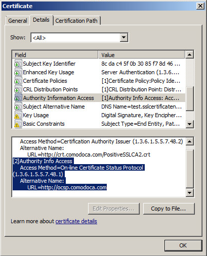 OCSP stapling in IIS