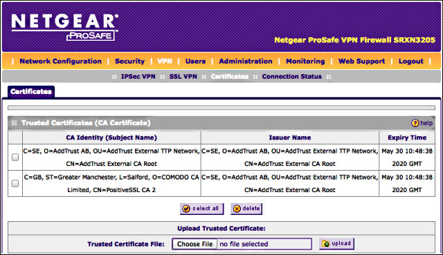 Netgear Prosafe Wireless-N VPN Firewall - Installatie certificaat