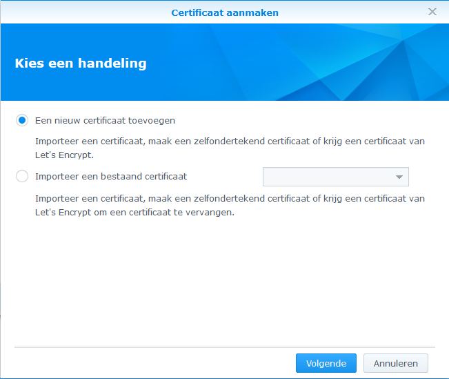 Synology DSM6 - Installeren SSL Certificaat