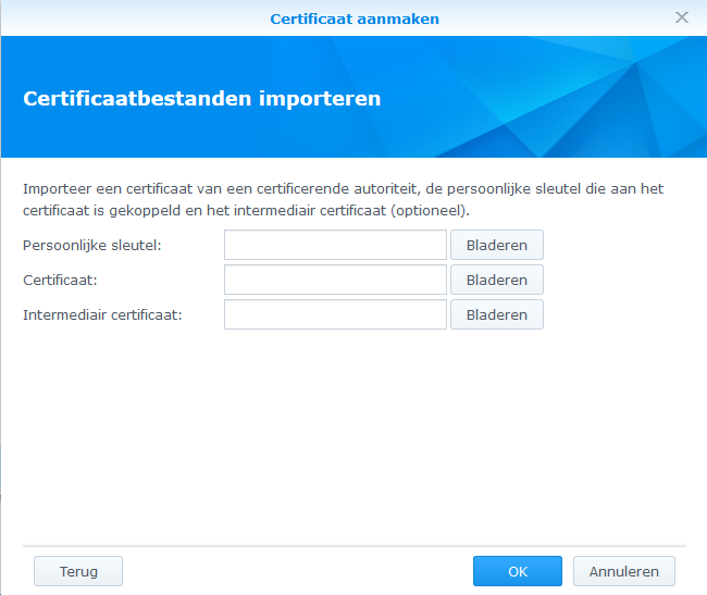 Synology DSM6 - Installeren SSL Certificaat