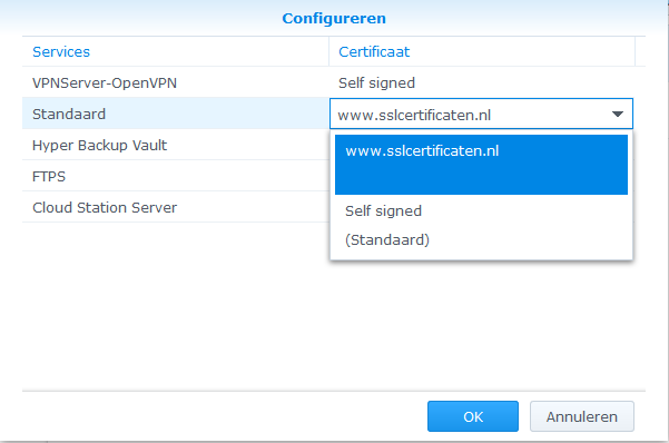 Synology DSM6 - Installeren SSL Certificaat