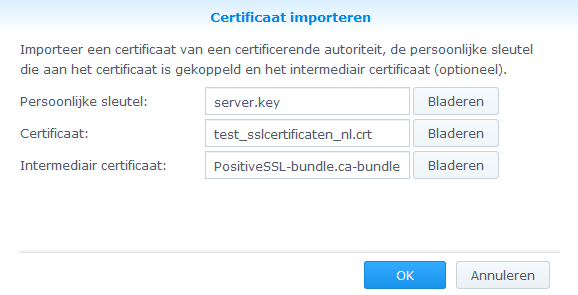 Synology DSM5 - Installeren SSL Certificaat