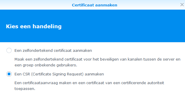 Synology DSM5 - Aanmaken CSR