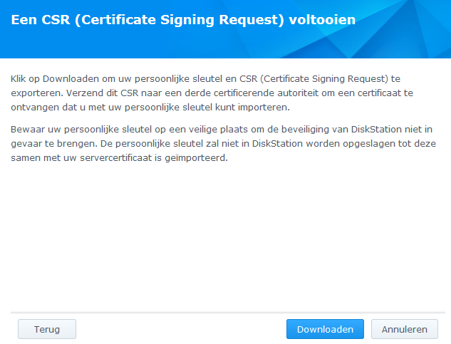 Synology DSM5 - Aanmaken CSR