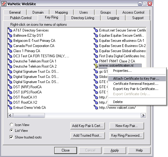 VisNetic WebSite Pro webserver - Installeren SSL Certificaat