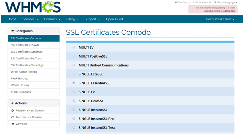 Xolphin WHMCS SSL module handleiding