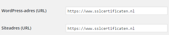 Wordpress HTTPS instellingen